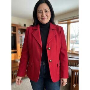 Talbots Red Blazer Jacket Women’s Petite 20WP Career Classic